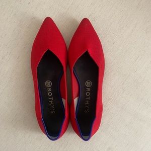 Rothy’s red point flats